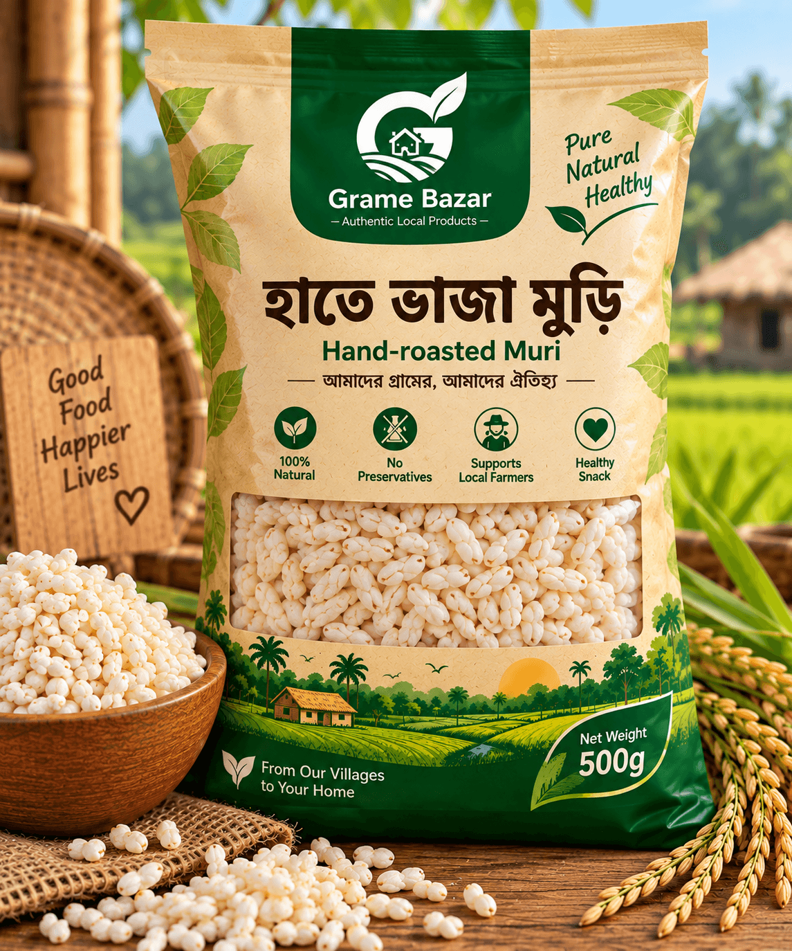 হাতে ভাজা মুড়ি (Hand-roasted Muri)